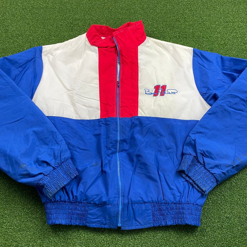 Vintage 1990s NASCAR Bill Elliott Budweiser Nylon Racing Jacket Sz XL